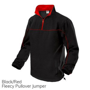 Black & Red Fleece Pull Over Jumper