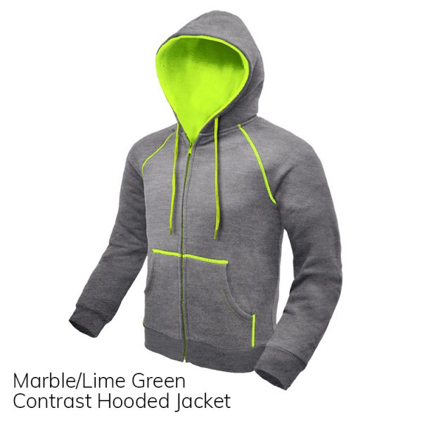 Marble & Lime Contrast Hooded Jacket